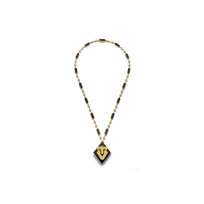 Bvlgari Onyx & Diamond Lion Necklace