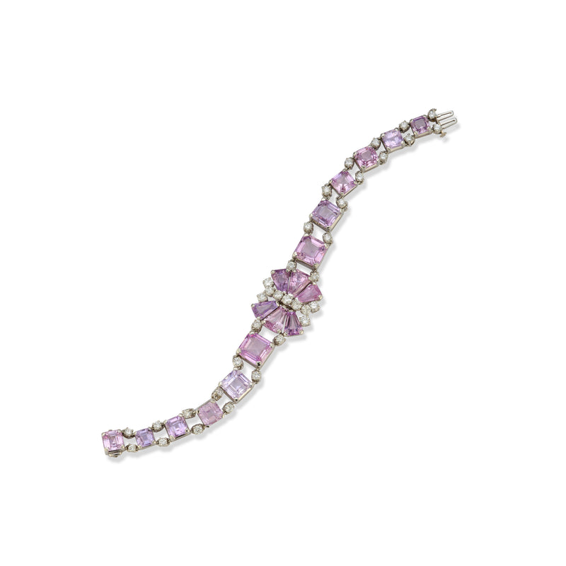 Oscar Heyman Brothers Pink Sapphire & Diamond Bracelet