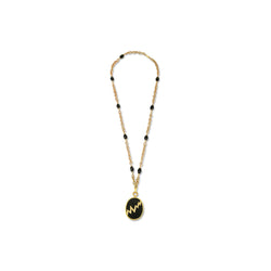 Van Cleef & Arpels Onyx & Diamond Sautoir Necklace