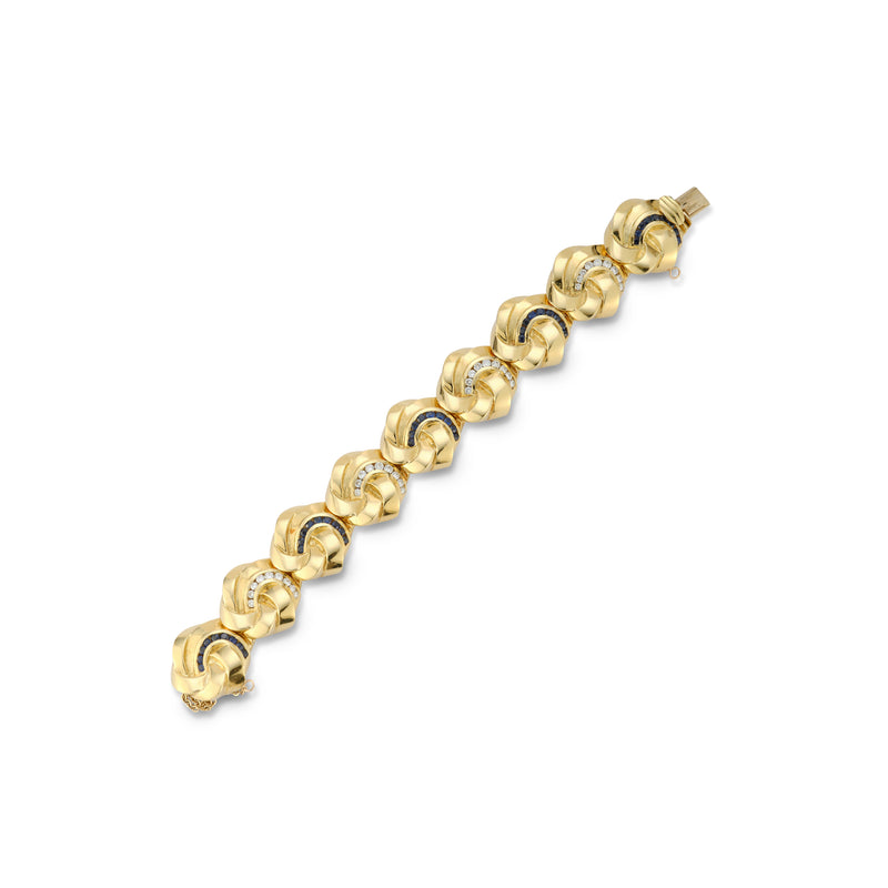 Diamond and Sapphire Gold Bracelet