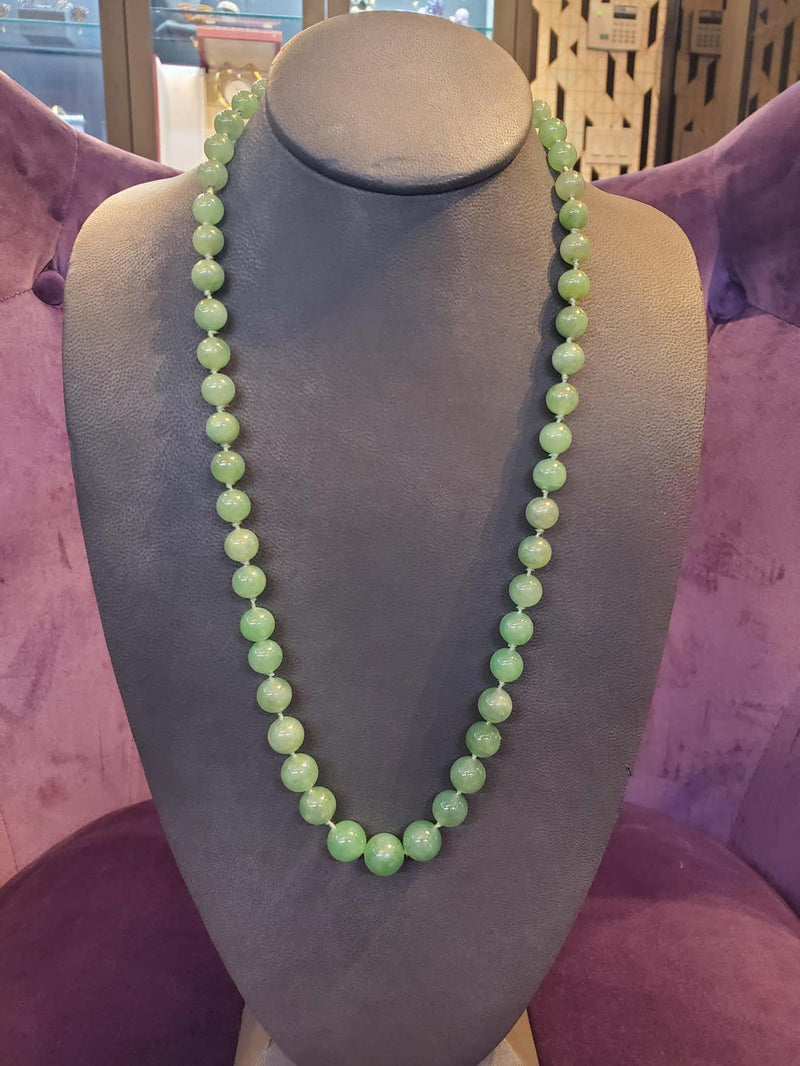Huge 20mm Natural Green Jade Round Beads Gemstone Necklace 18-22''AAA | eBay