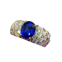 Men's Certified Sapphire and Diamond Ring