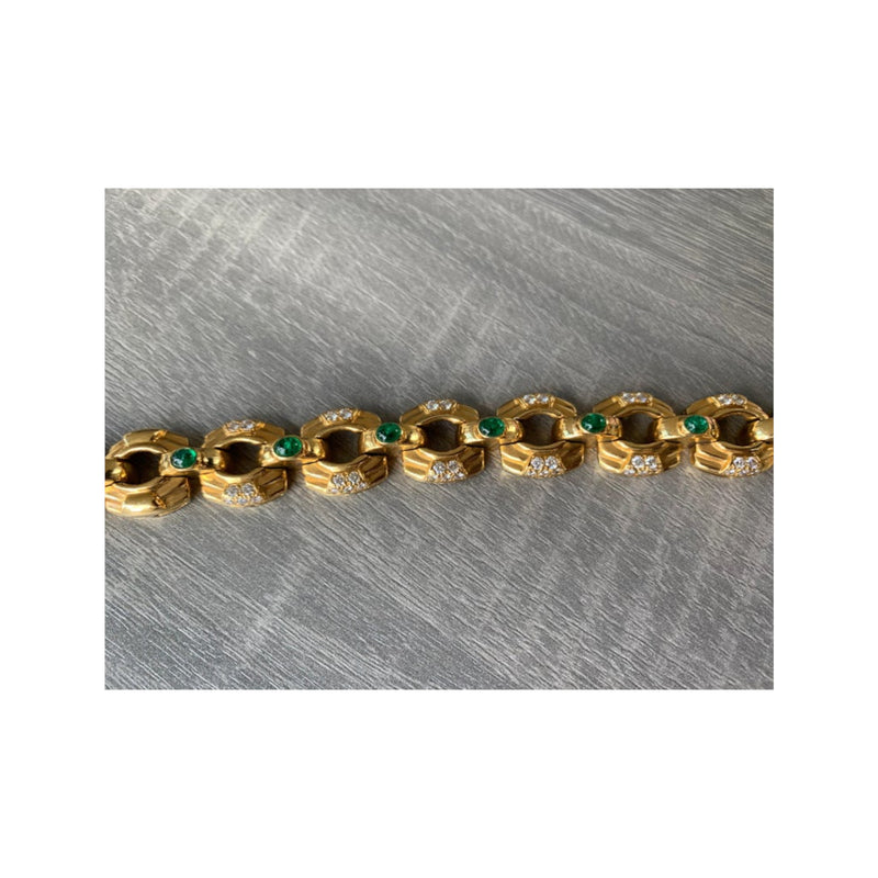 Men's Emerald and Diamond Bracelet