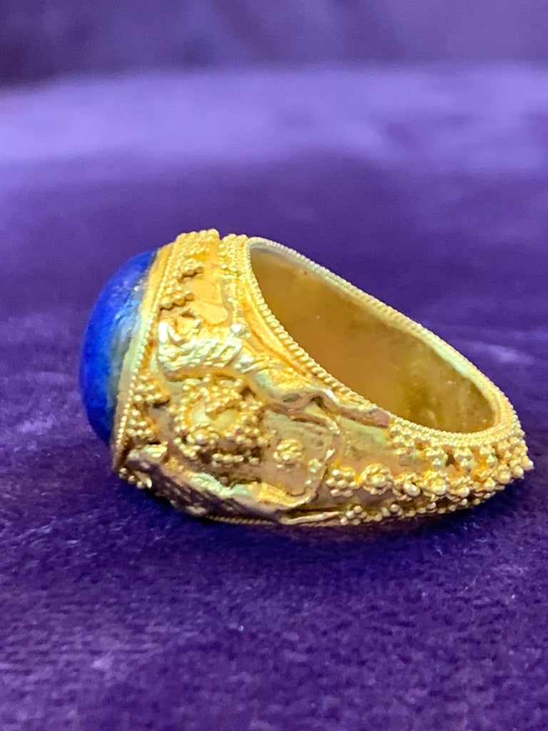 Men's Lapis Lazuli Gold Ring