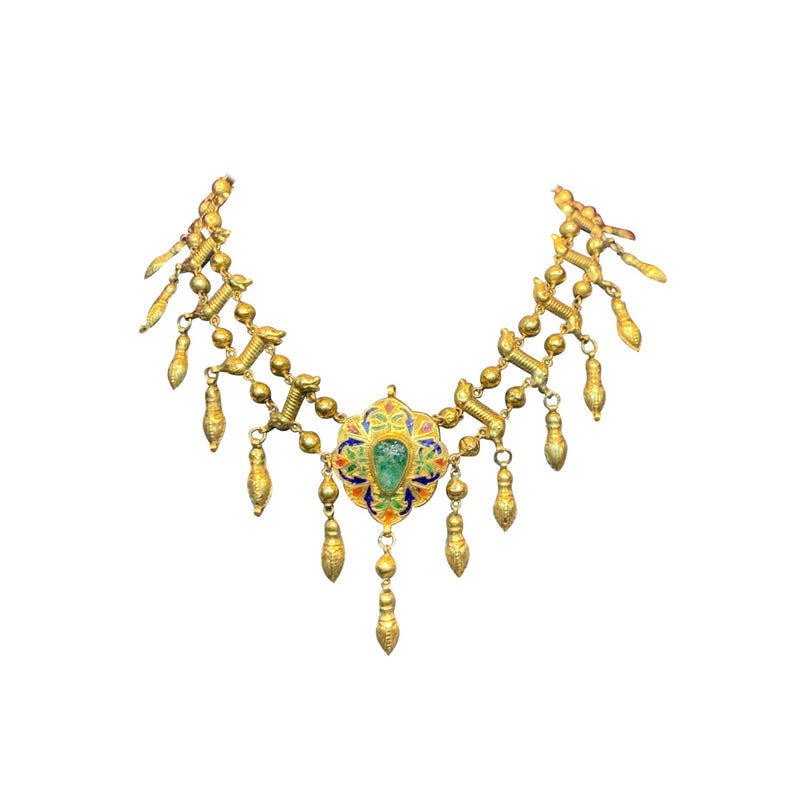 Moroccan Gold Emerald Necklace