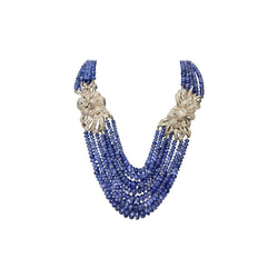 Multi-Strand Sapphire Bead and Diamond Necklace
