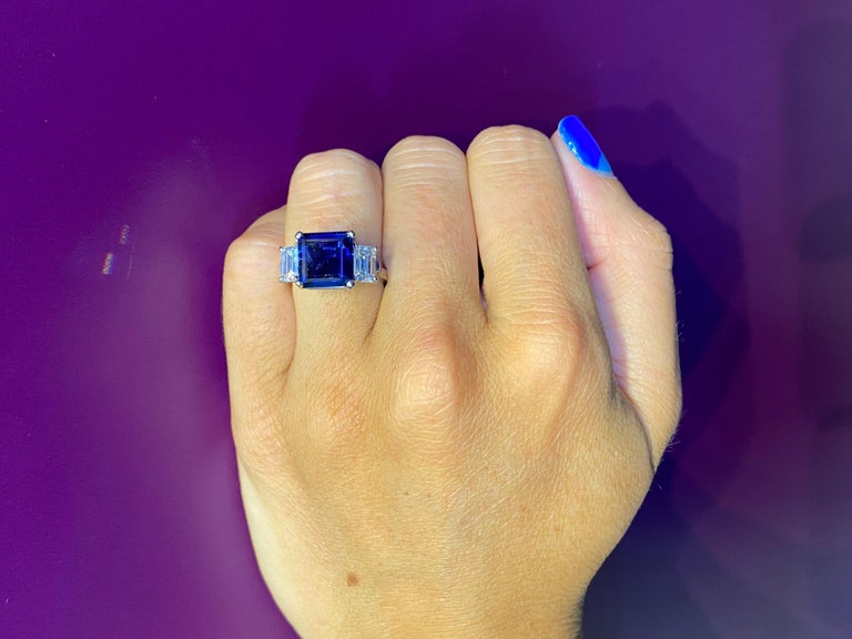 Natural Unheated Sapphire Diamond Cocktail Ring