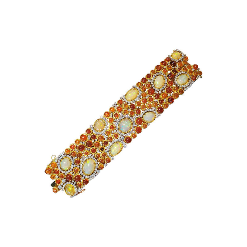 Multi Color Opal & Diamond Bracelet