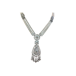 Pearl and Diamond Multi Strand Drop Necklace