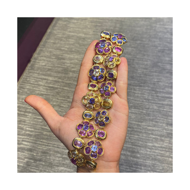 Rene' Boivin Multi Colored Sapphire Bracelet