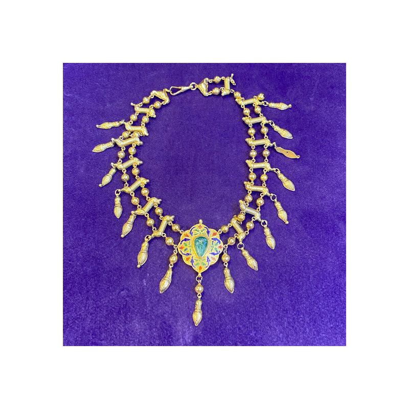 Moroccan Gold Emerald Necklace