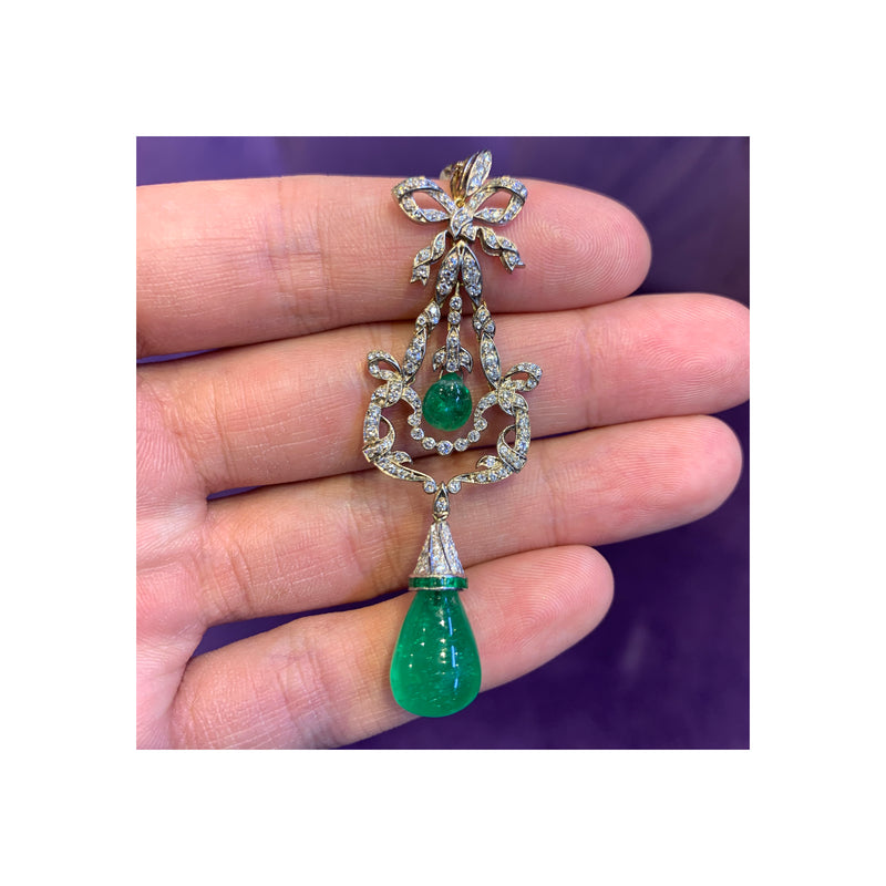 Emerald Drop Pendant Necklace