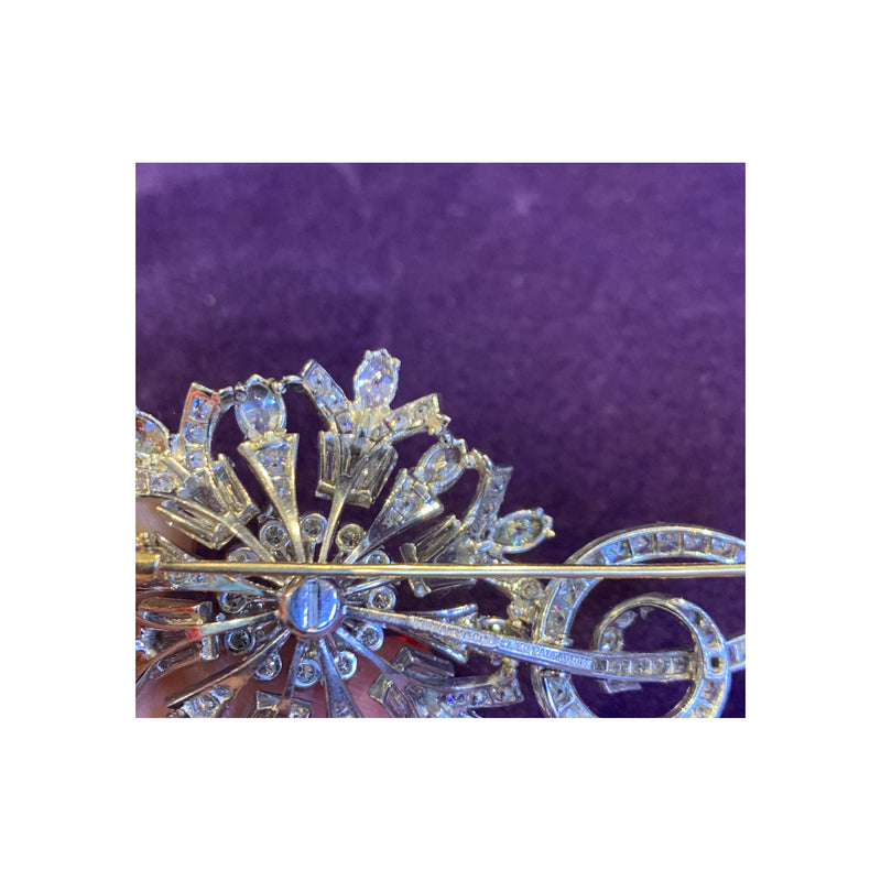 Tiffany & Co Certified Multi Color Diamond Flower Brooch