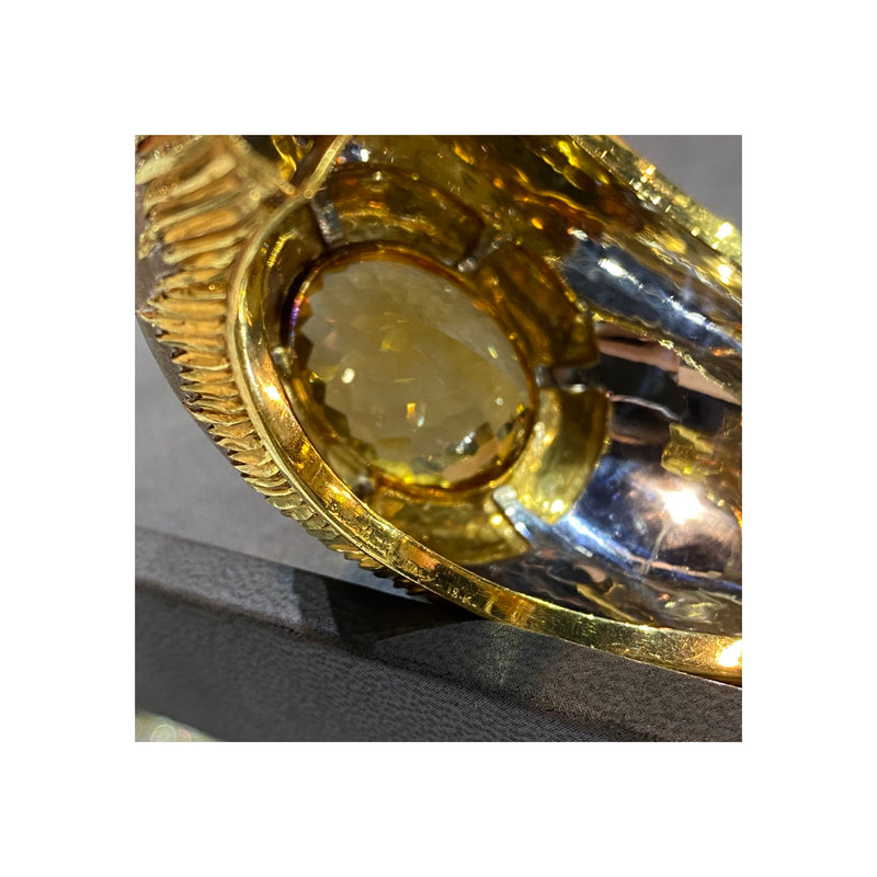 Buccellati Citrine Two Tone Gold Bangle Bracelet