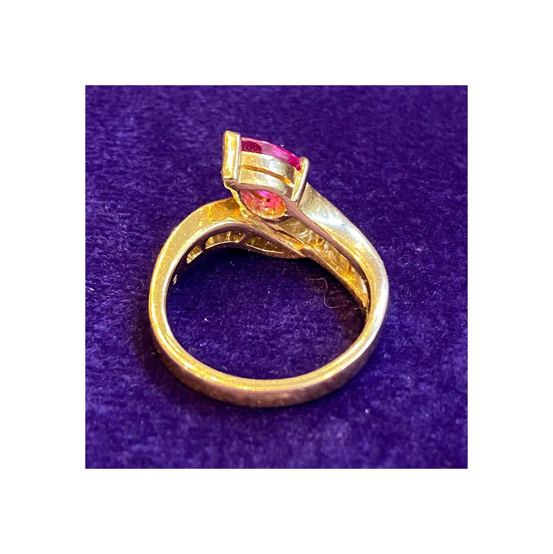 Pear Shape Ruby & Diamond Cocktail Ring