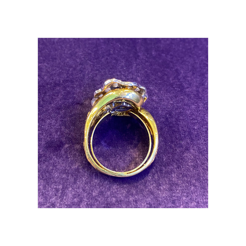 Cabochon Sapphire & Diamond Cocktail Ring