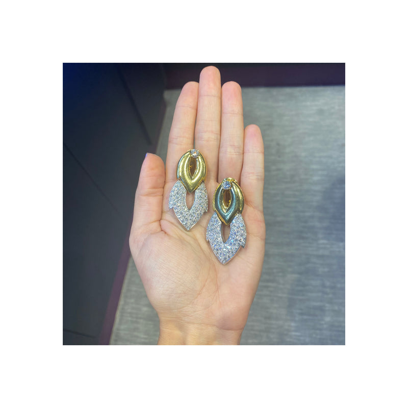 Diamond Necklace & Door Knocker Earrings Set