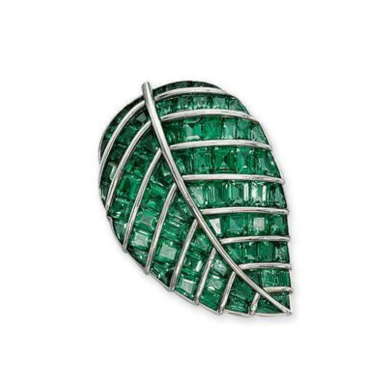 Rene' Boivin Emerald Leaf Brooch