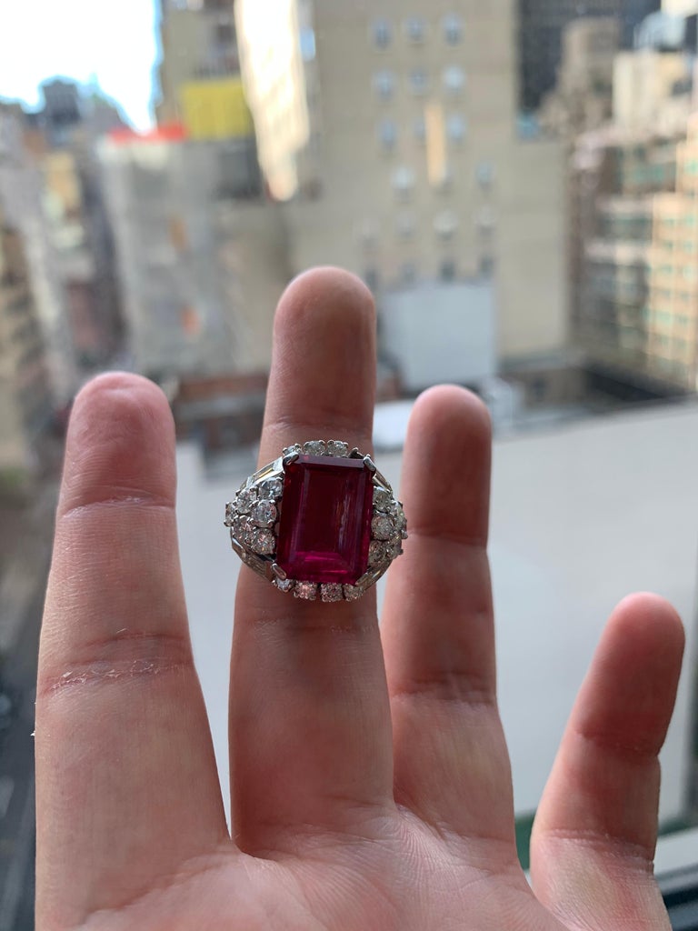 Rubellite and Diamond Cocktail Ring