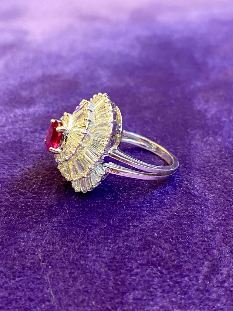 Ruby & Diamond Ballerina Cocktail Ring