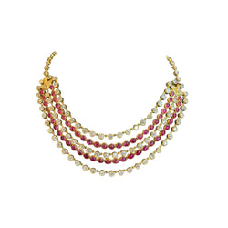 Ruby and Diamond Five-Row Necklace