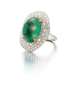Carvin French "Potato Chip" Emerald ring
