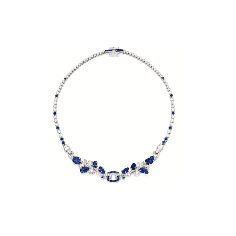 Cartier Tutti Frutti Sapphire and Diamond Art Deco Necklace