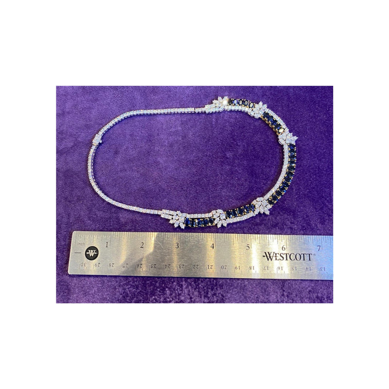 Sapphire & Diamond Two Row Necklace