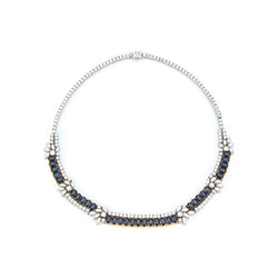 Sapphire & Diamond Two Row Necklace