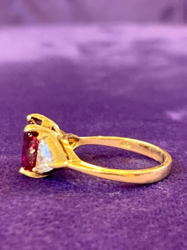 Three Stone Ruby & Diamond Ring