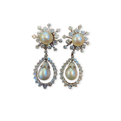 Diamond & Pearl Earrings by Harry Winston Circa 1954