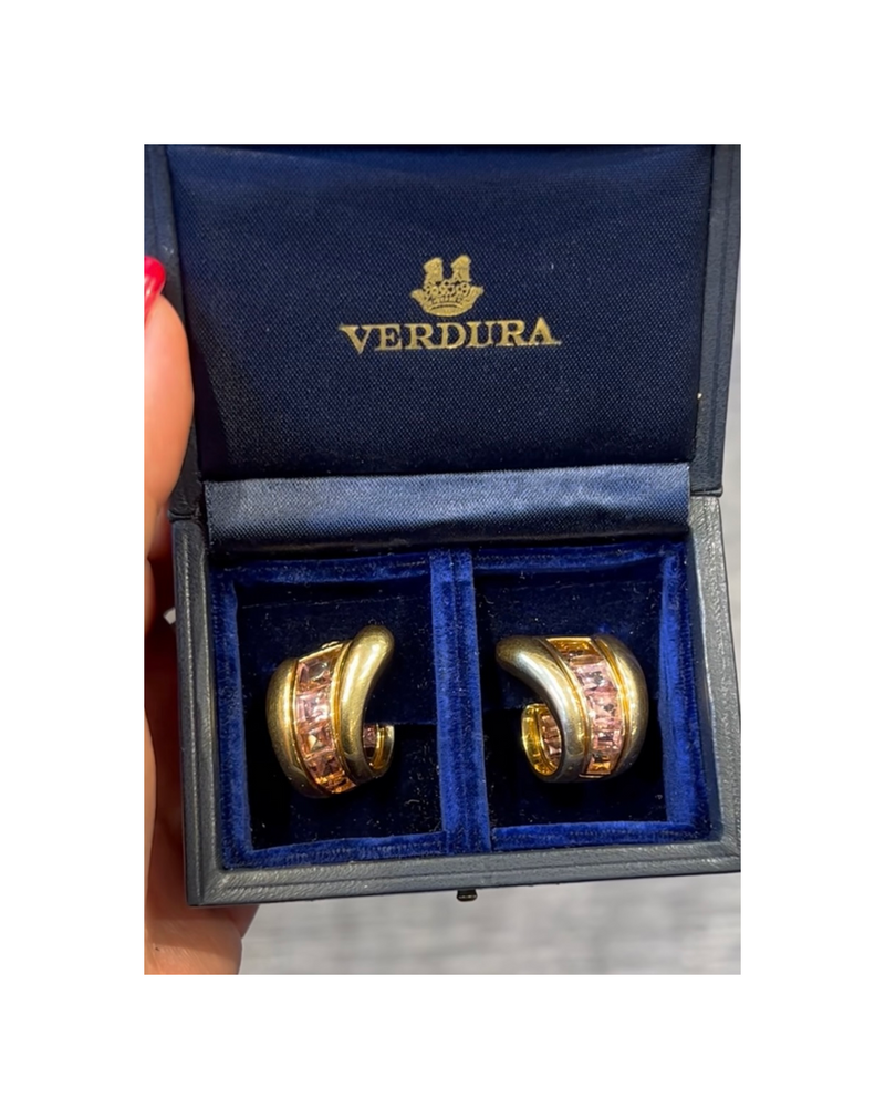 Verdura Tourmaline & Gold Earrings