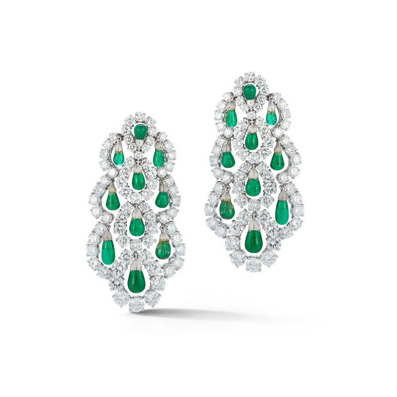 Emerald and Diamond Earrings, Van Cleef and Arpels Beekman New