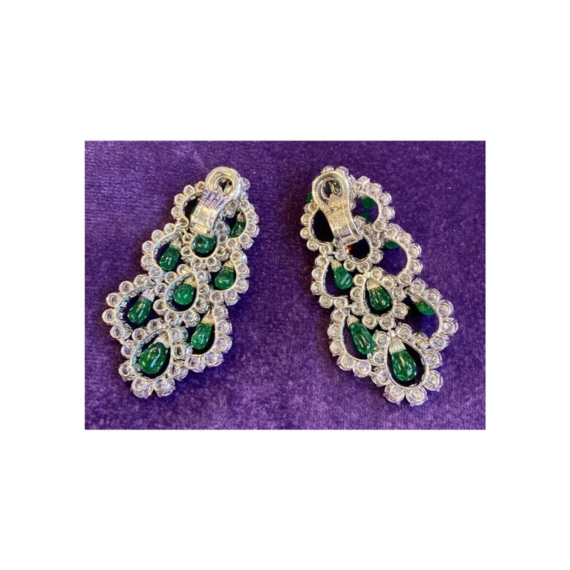 Van Cleef and Arpels Diamond and Emerald Earrings