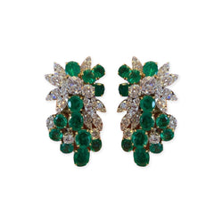 Van Cleef & Arpels Diamond Emerald Cluster Earrings