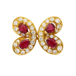 Van Cleef and Arpels Ruby and Diamond Butterfly Brooch