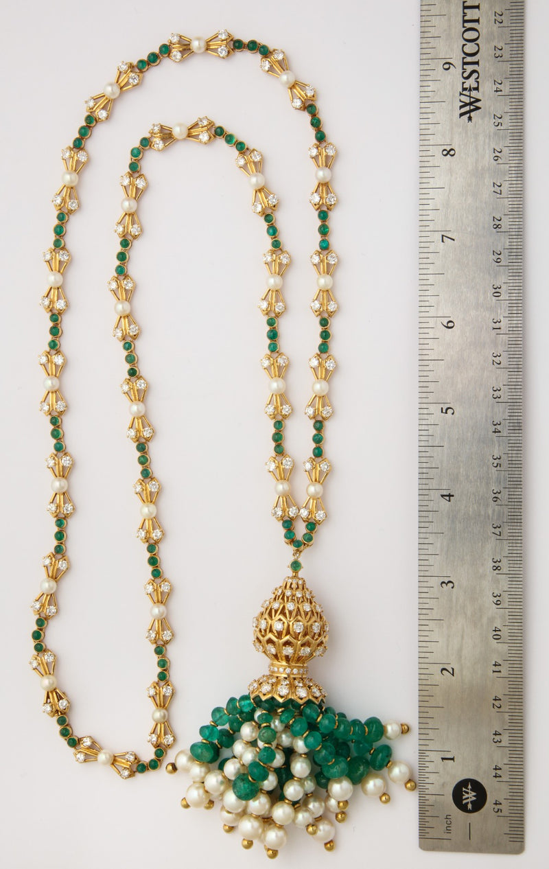 Cartier Emerald Tassel Necklace