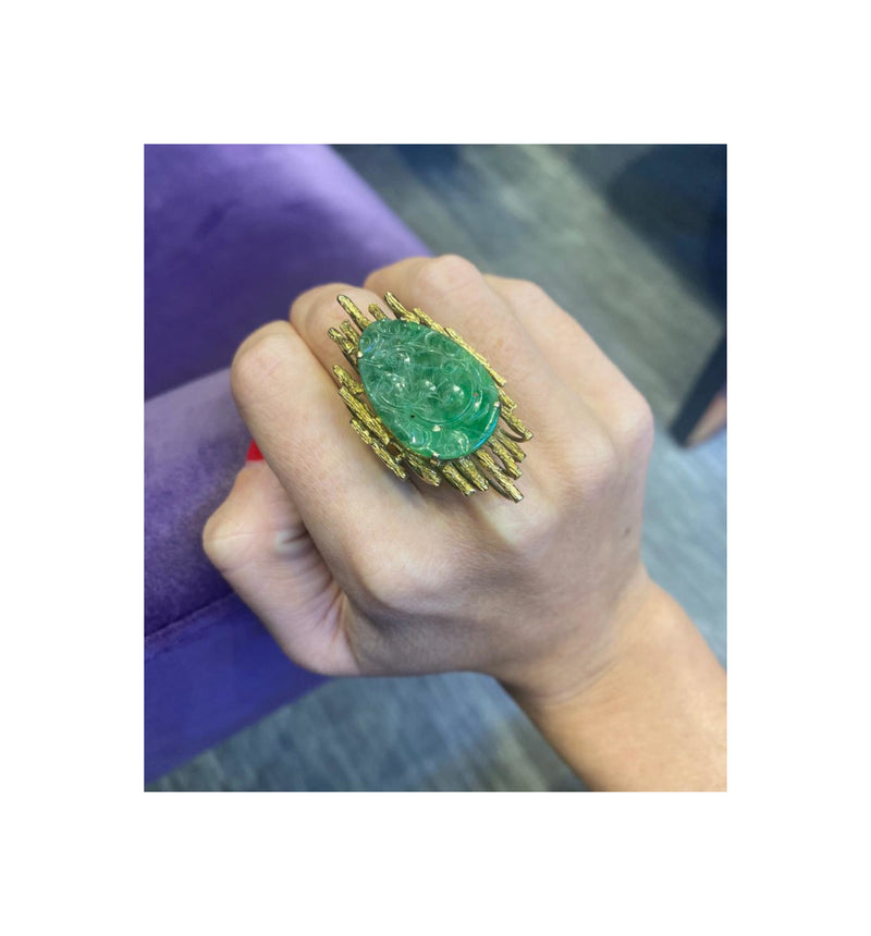 Modernist Jade Ring