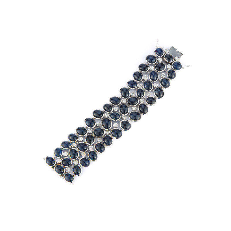 Cabochon Sapphire and Diamond Bracelet