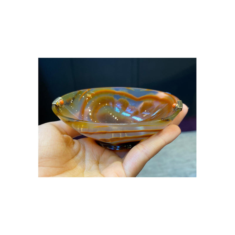 Cartier Art Deco Agate and Coral Bowl