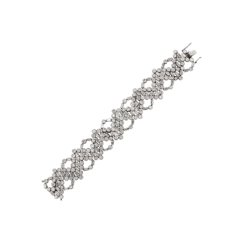 Unusual Midcentury Geometric Diamond Bracelet