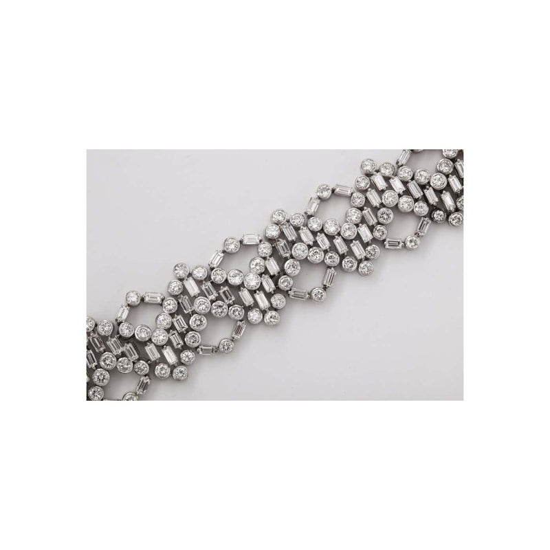 Unusual Midcentury Geometric Diamond Bracelet
