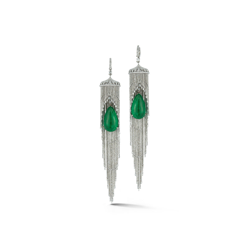 Emerald and Diamond Chandelier Earrings