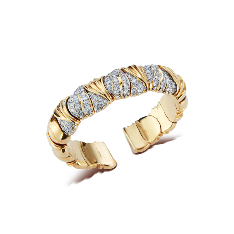 Gold & Diamond Bangle Bracelet