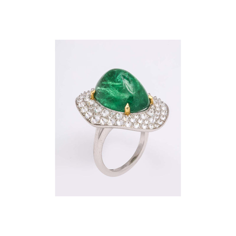 Carvin French "Potato Chip" Emerald ring
