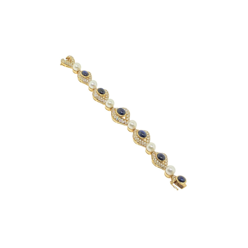 Pearl, Sapphire and Diamond Bracelet – Joseph Saidian Sons