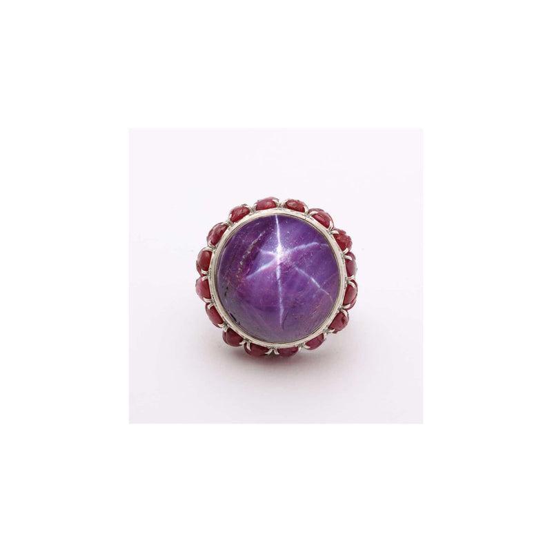 Cabochon Star Ruby Cocktail Ring