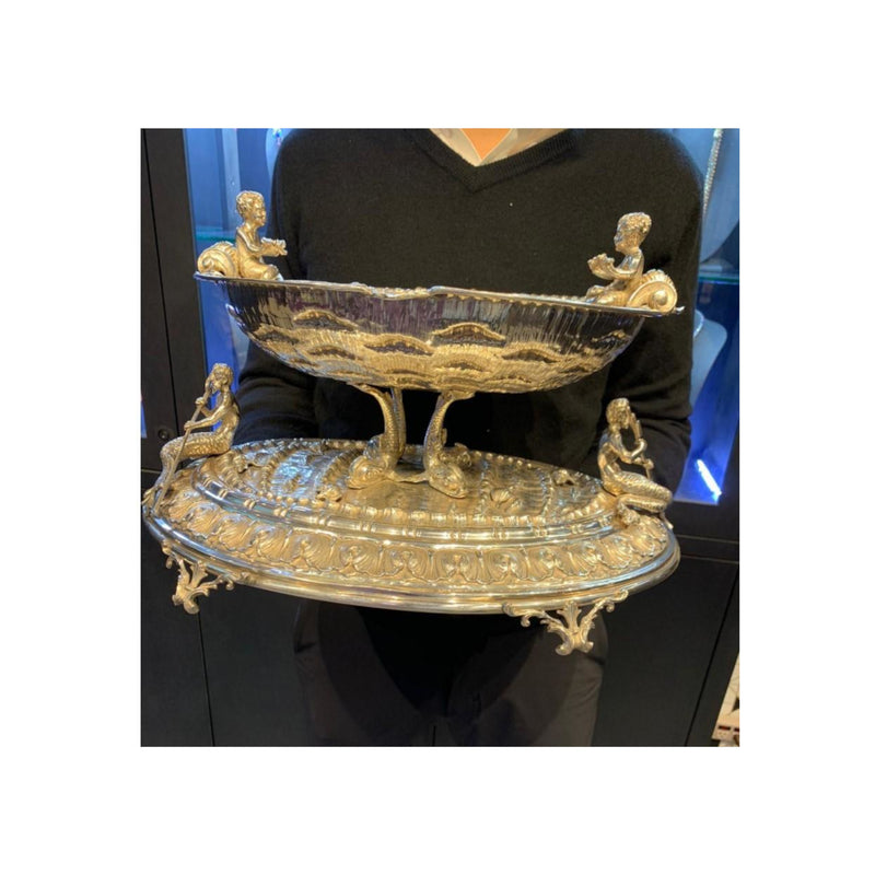 Exceptional Nautical Themed Silver Centerpiece by Buccellati
