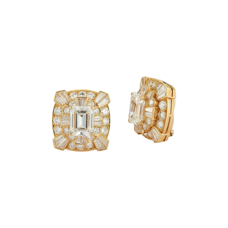Van Cleef & Arpels Emerald Cut Diamond Earrings