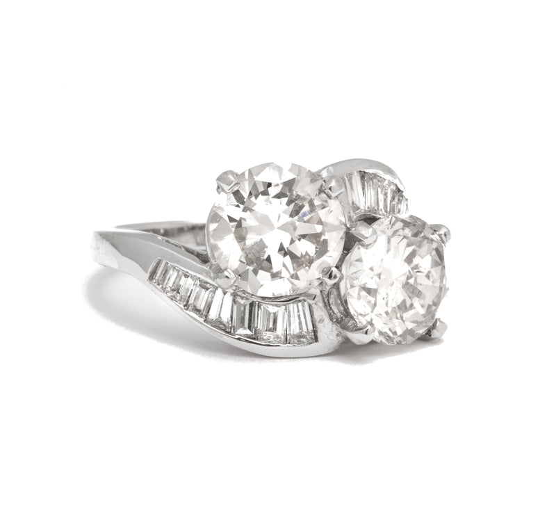 GIA Certified "You and Me" Diamond Ring